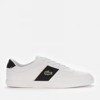 image of Lacoste Mens Court-Master 3196 Leather Vulcanised Trainers - White/Black - UK 8