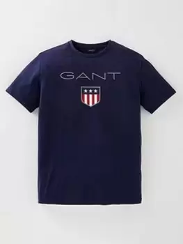 Image of Gant Boys Shield T-Shirt - Blue Size 13-14 Years