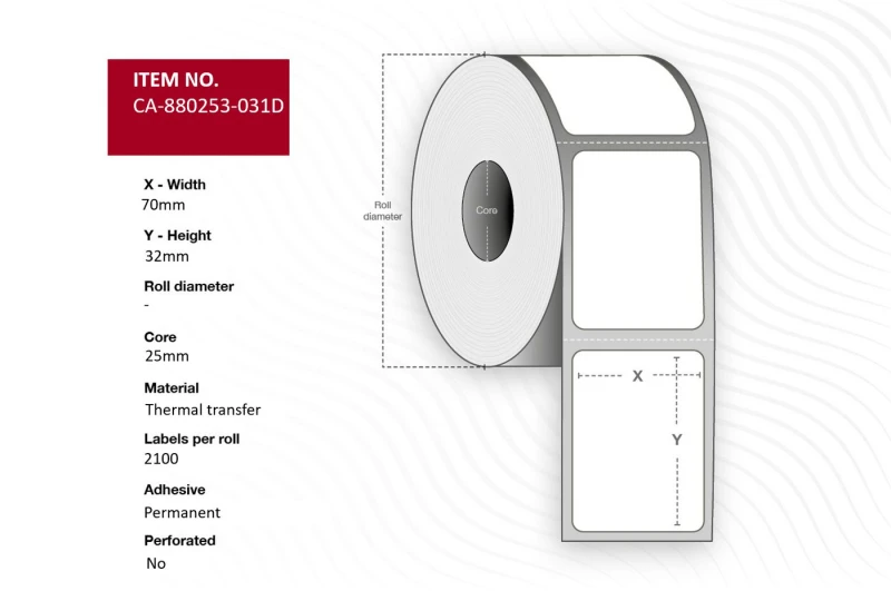 Image of Capture CA-880253-031D printer label