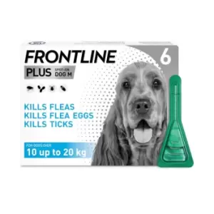 Image of Frontline Plus Spot on Flea Treatment Medium Dog - 6 pipettes