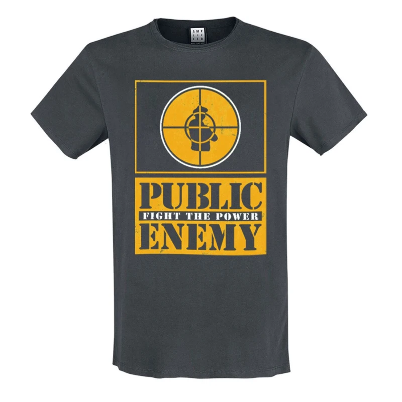 Image of Amplified Amplified Men Fight The Power Public Enemy T-Shirt in Charcoal Size: X-Small Charcoal XS Male 5063107584533