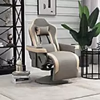 Image of HOMCOM Recliner Grey With Adjustable Leg Rest