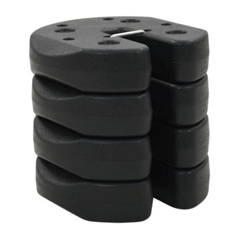 Image of Home Source Anchor Gazebo Weight Set Of 4 Black Rounded Pe Material Filled Cement Waterproof