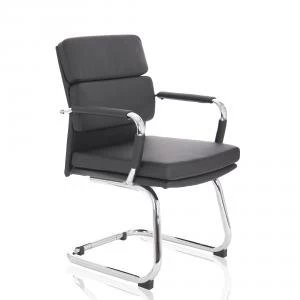 Image of Adroit Advocate Visitor Chair With Arms Bonded Leather Black Ref