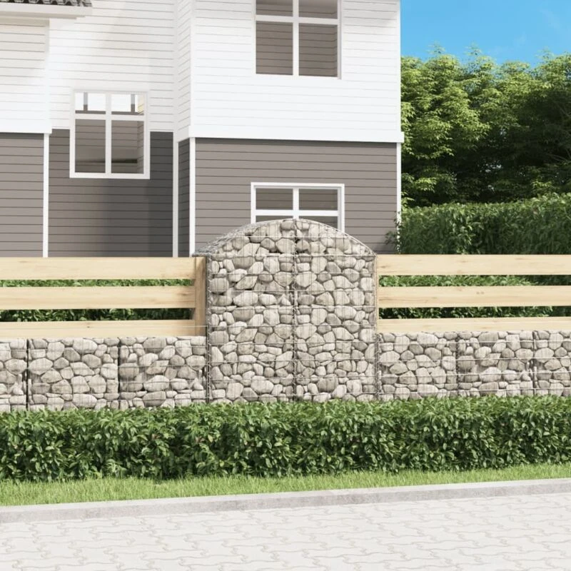 Image of VIDAXL Arched Gabion Basket 100x50x120/140cm Galvanised Iron vidaXL 8720845650995