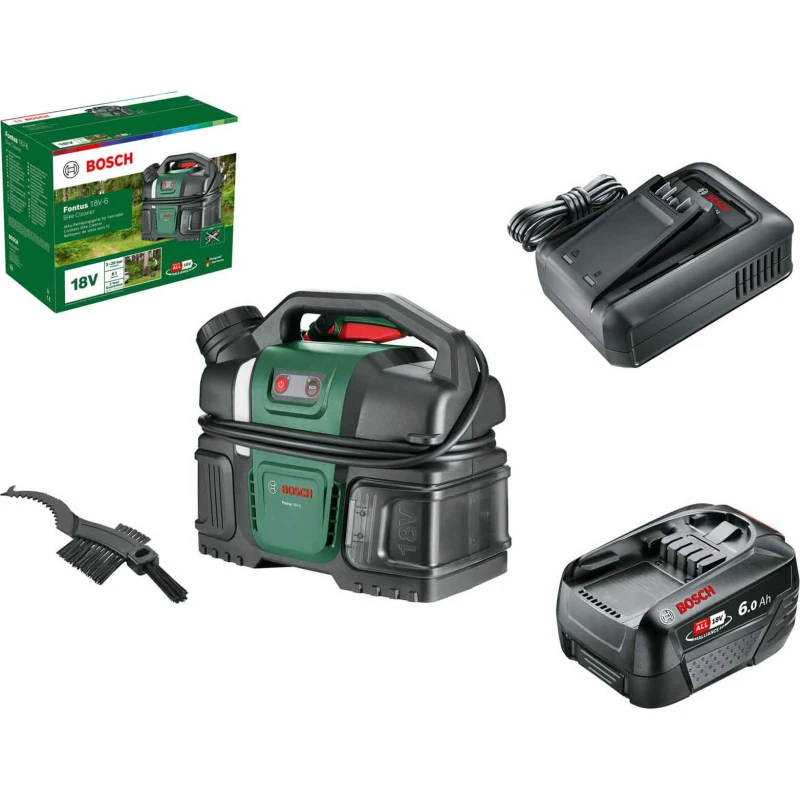 Image of Bosch FONTUS 18V-6 P4A 18v Cordless Pressure Washer and Bicycle Cleaner 1 x 6ah Li-ion Charger FONTUS 18V-6
