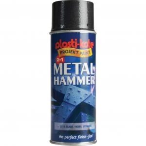 image of Plastikote Metal Paint Hammer Aerosol Spray Paint Black 400ml