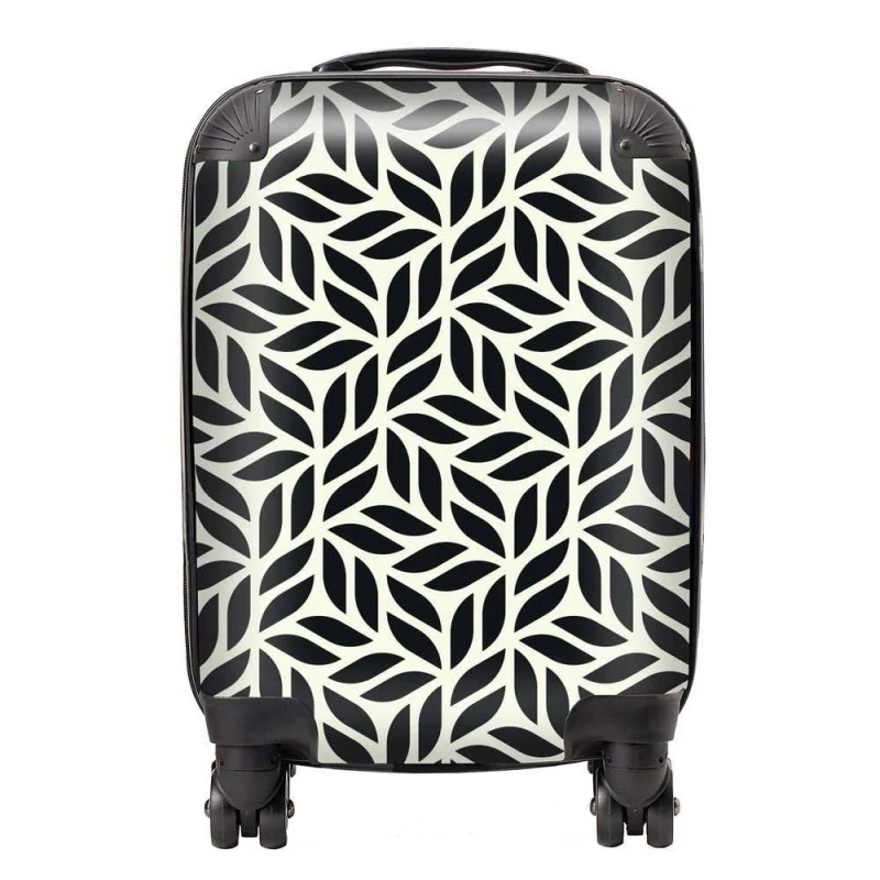 Image of Warren Reed - Designer Modern Stylish Abstract Texture Suitcase in Black Size: Large Black Unisex Large