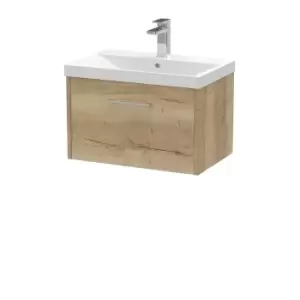 Hudson Reed Juno 600mm Wall Hung Single Drawer Vanity & Thin-Edge Basin - Autumn Oak