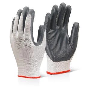 image of Click2000 Nitrile Palm Coated Polyester Gloves L Grey Ref EC7GYL Pack