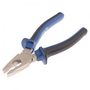 Image of Faithfull Handyman Combination Pliers with Plastic Handle FAIPLC6 Chrome Vanadium Steel Blue