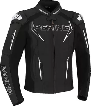 Image of Bering Sprint-R Motorcycle Leather Jacket, black-grey-white Size M black-grey-white, Size M