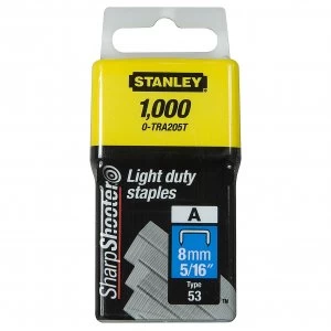 image of Stanley 8mm Light Duty a Type Staples box 1000