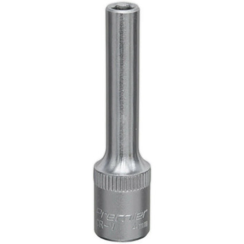 Image of Loops 4mm Forged Steel Deep Drive Socket - 1/4" Square Drive Chrome Vanadium Socket Metallics