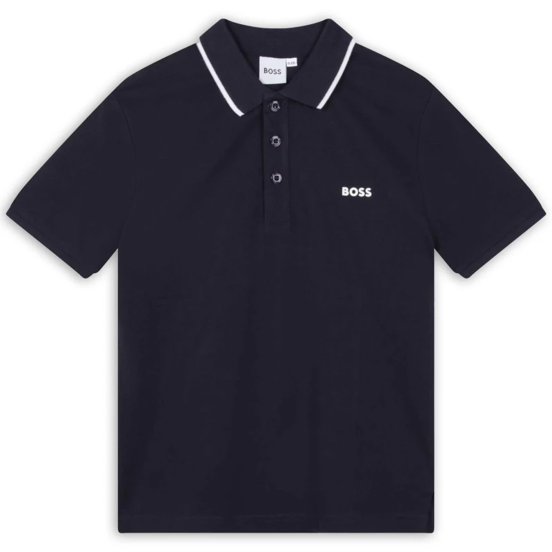 Image of Boss Small Logo Polo Shirt Juniors - Blue Blue 7 - 8 Years