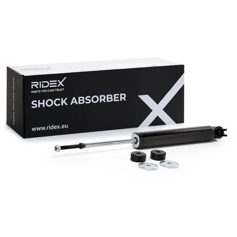 Image of RIDEX 854S19090 Shock absorber Rear Axle, Gas Pressure, Monotube, Absorber does not carry a spring, Top pin Shock Absorber (854)