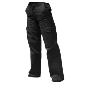 image of Warrior Womens/Ladies Cargo Workwear Trousers (12/L) (Black)