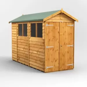 10x4 Power Overlap Apex Double Door Garden Shed