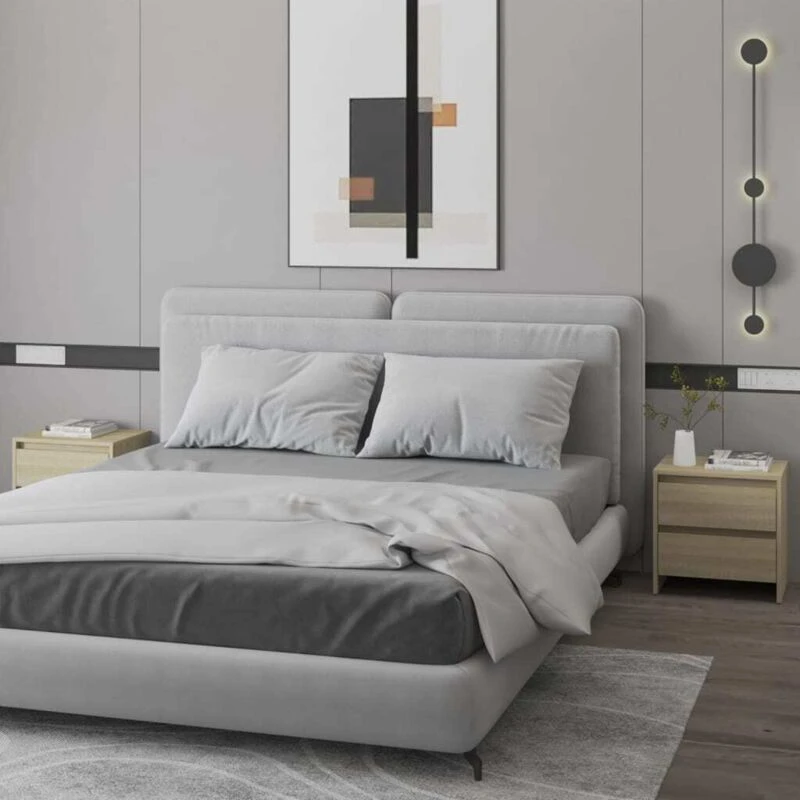 Image of VIDAXL Bedside Cabinets 2 pcs Sonoma Oak 45x34.5x44.5cm Engineered Wood Vidaxl 8720286835791