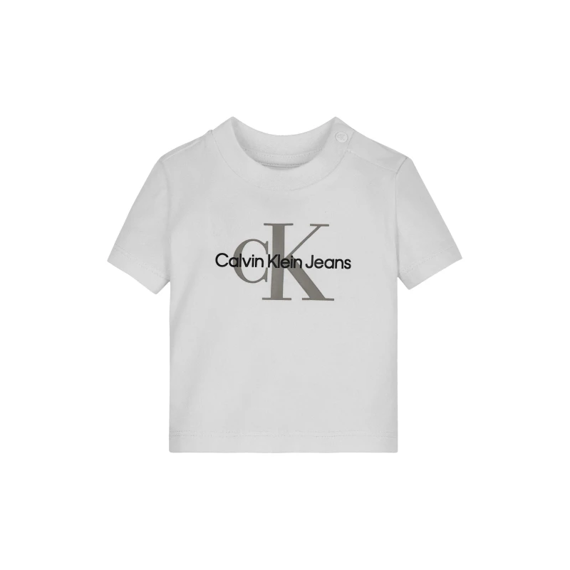 Image of Calvin Klein Jeans Unisex Kids Monogram Short Sleeve T-Shirt White YAF unisex 12M