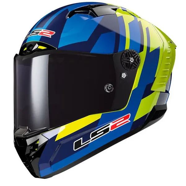 Image of LS2 FF805 Thunder Carbon Gas Blue H-V Yellow Full Face Helmet Size S