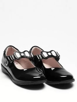 Image of Lelli Kelly Colourissima Bow Dolly School Shoe - Black Patent, Size 11 Younger