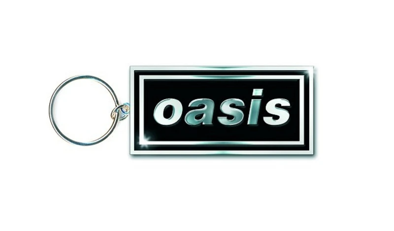 Image of Oasis Decca Band Logo Keyring Silver unisex
