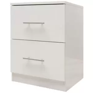 image of Helston Modern Bedside Cabinet - White Gloss