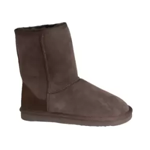 Image of Eastern Counties Leather Womens/Ladies Jodie Sheepskin Short Plain Boots (4 UK) (Chocolate)