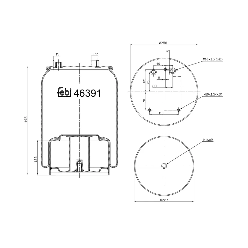 Image of FEBI BILSTEIN 46391 Boot, air suspension Boot,air suspension (324)
