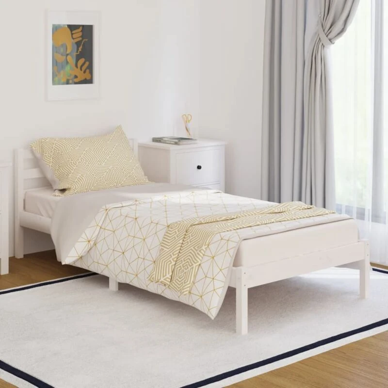 Image of VIDAXL Vidaxl - Bed Frame without Mattress Solid Wood Pine 90x200cm White 8720286877449