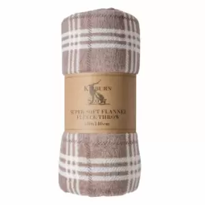 image of Crossland Grove Checkmate Rolled Fleece Taupe 1400x1800mm