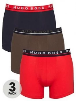 image of Hugo Boss 3 Pack Boxer Briefs Red/Khaki/Navy Size L Men