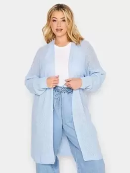 Image of Yours Ribbed Cardigan - Blue Size 14-16, Women