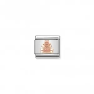Image of Composable Classic Stainless Steel Rose Gold Tiered Cake Link 430106/02