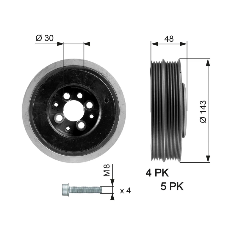 Image of GATES Crankshaft pulley GATES TVD1015A