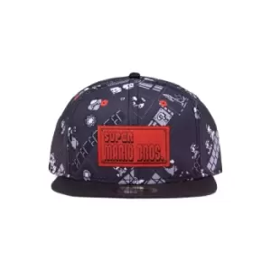 image of Super Mario Snapback Cap 8-bit AOP