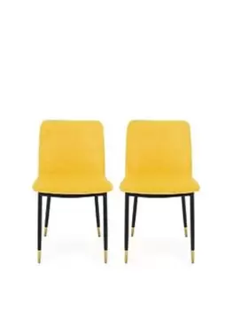 image of Julian Bowen Set Of 2 Delaunay Dining Chairs - Mustard