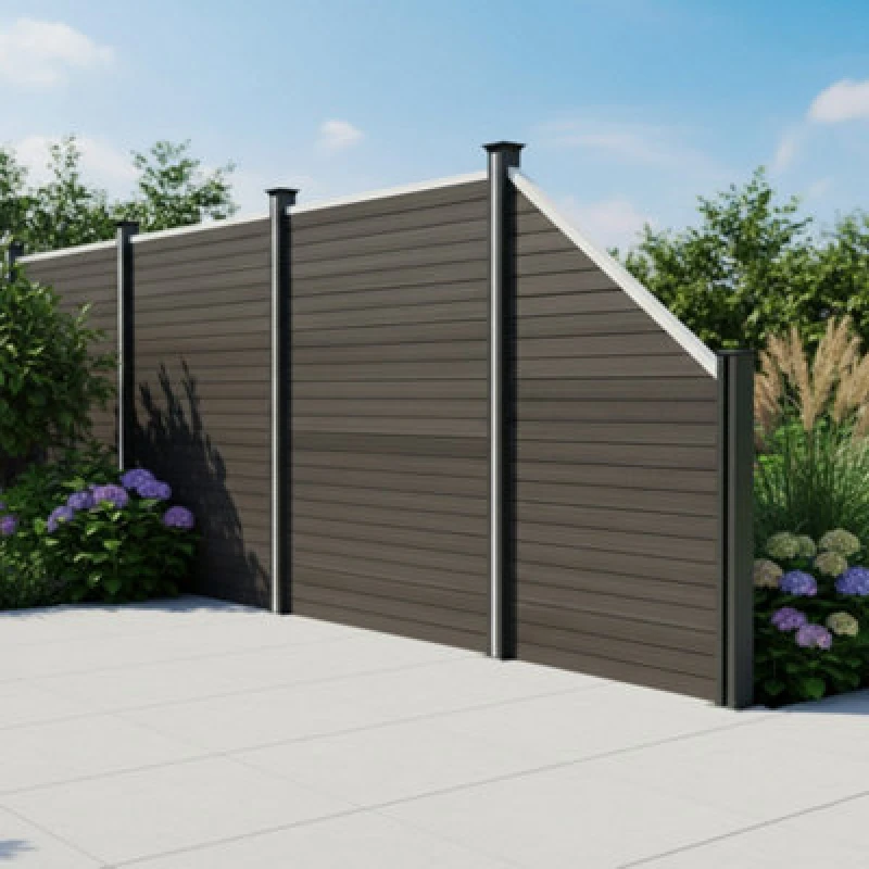 Image of Monstershop Composite Angled Fence Panel - Grey Grey Unisex