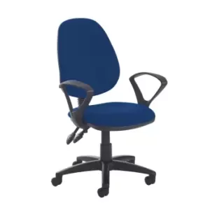 Image of Dams MTO Jota High Back PCB Operator Chair with Fixed Arms - Ocean Blue Vinyl