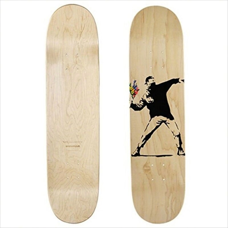 Banksy Flower Bomber Skateboard Wood - main image