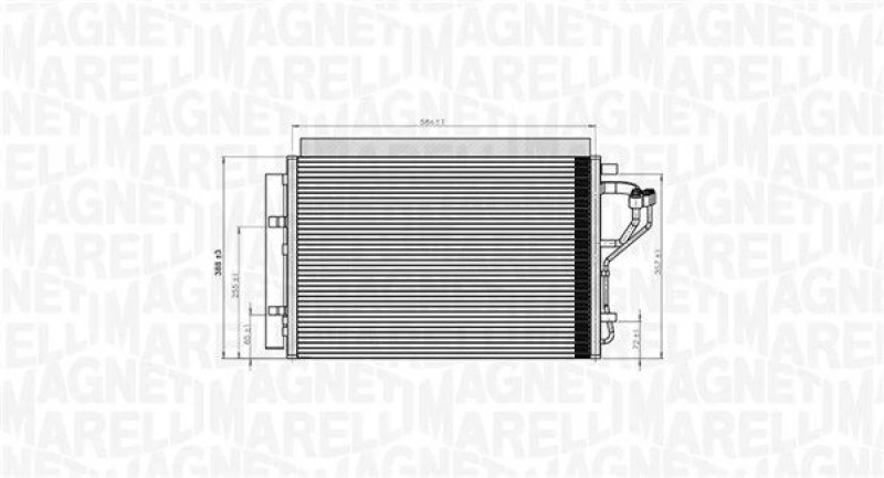Image of MAGNETI MARELLI Air conditioning condenser MAGNETI MARELLI 350203851000