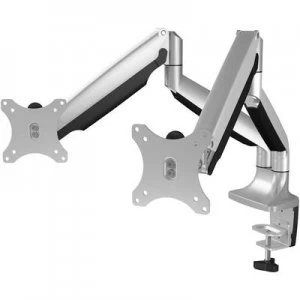 image of ICY BOX IB-MS504-T 2x Monitor desk mount 25,4cm (10) - 81,3cm (32) Tiltable, Height-adjustable, Swivelling, Rotatable