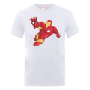 image of Marvel Avengers Assemble Armoured Iron Man T-Shirt - White - L