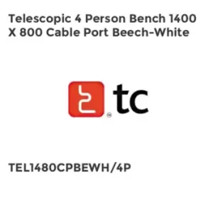 Image of TC Group Telescopic 4 Person Bench 1400 x 800 Cable Port Beech-White