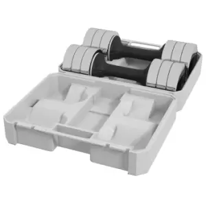 image of SPORTNOW Adjustable Dumbbells Weights Set with Storage Box, 10KG x 2