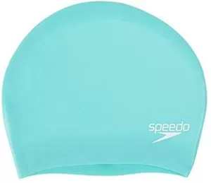 image of Speedo Adult Unisex Long Hair Swimming Cap Green One Size