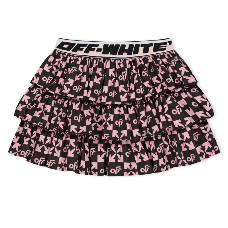 Image of Off White Kids Ruffle Design Skirt Black/Pink female 4Y