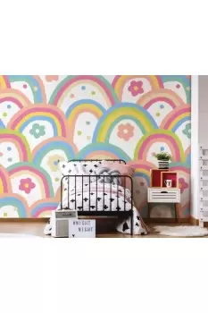 image of Rainbow Wobble Wall Mural