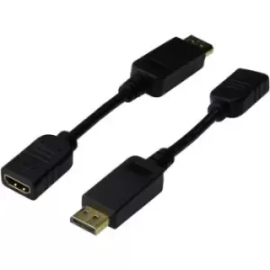 Image of Digitus AK-340408-001-S DisplayPort / HDMI Adapter [1x DisplayPort plug - 1x HDMI socket] Black 15.00 cm